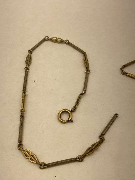 Group of Watch Chains and Tie Clip