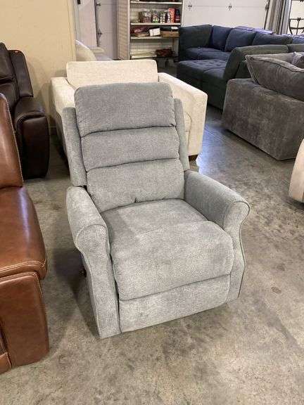 Gray Fabric Manual Rocking Recliner Chair