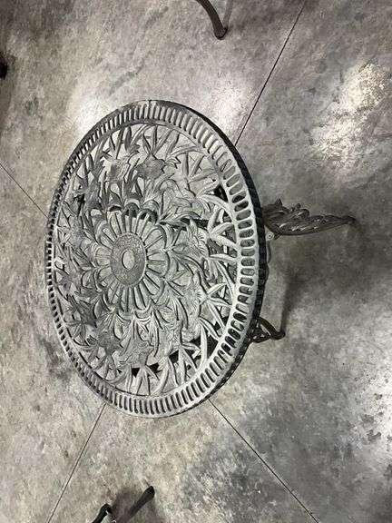 Cast Aluminum Patio Set: Table and Two Chairs