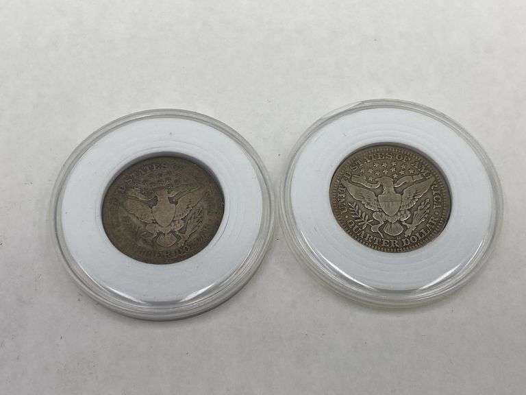 Two Barber Quarter Coins - 1900 & 1915