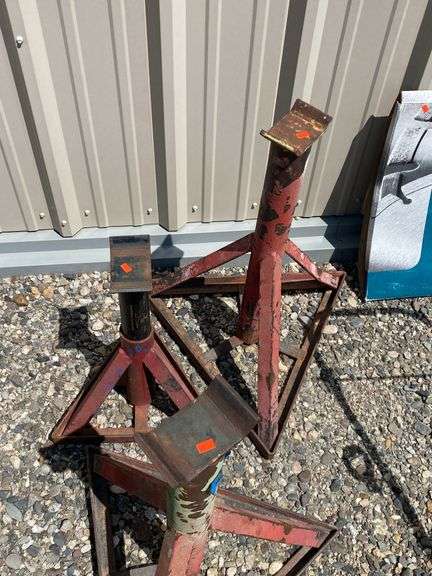 Three Heavy Duty Steel Jack Stands