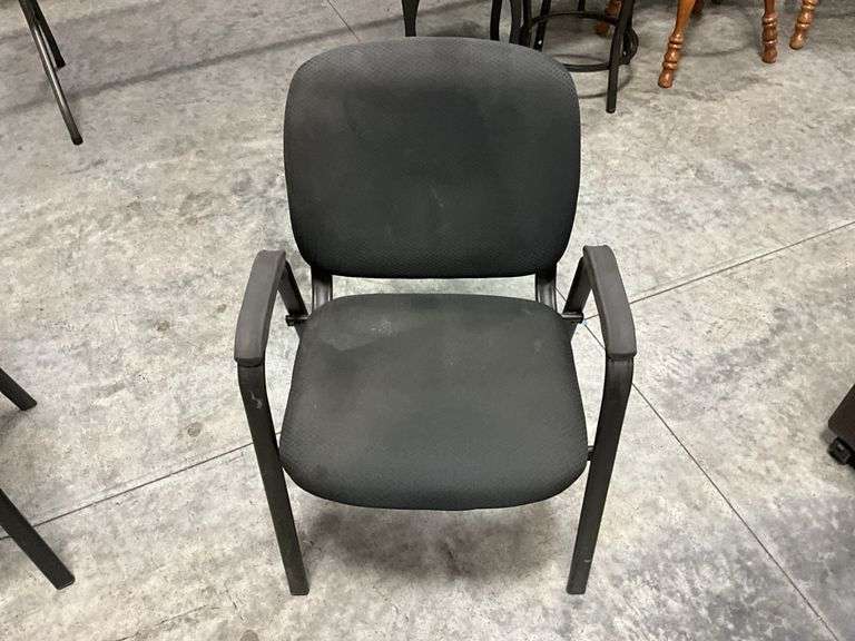 Set of Four Black Office Guest Chairs