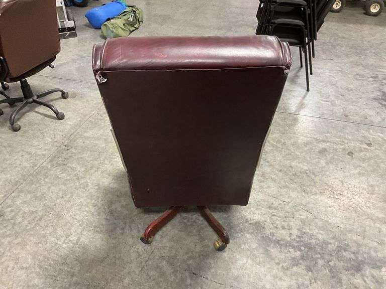 Burgundy Leather Executive Office Chair