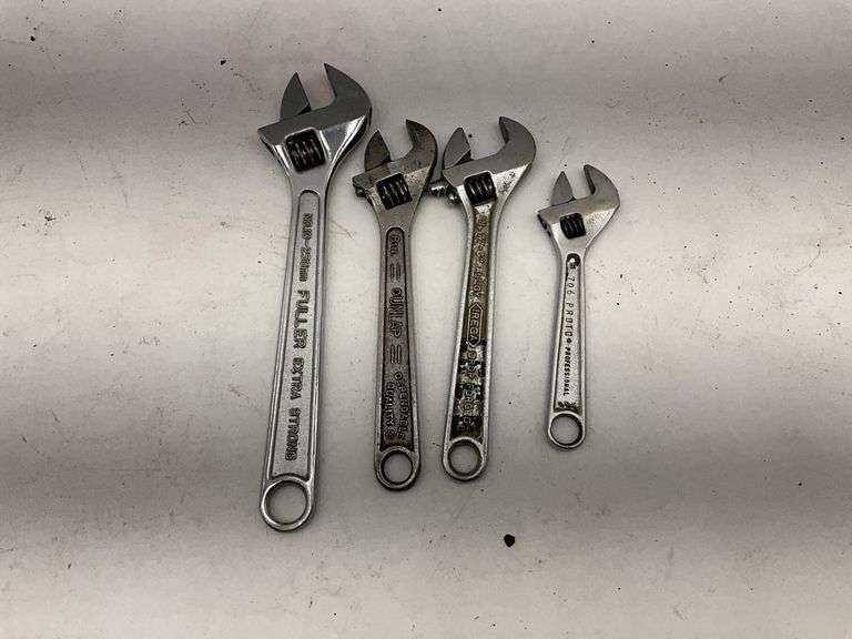 Lot of Adjustable Wrenches - Assorted Brands & Sizes