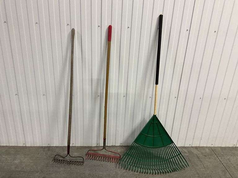 Lot of Three Garden Rakes