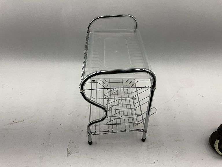 Chrome Dish Drying Rack with Tray