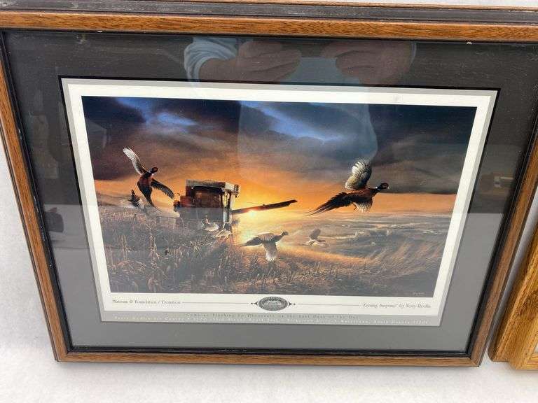 Framed Terry Redlin Prints - Evening Surprise & Combine Flushing