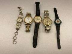 Lot of Five Assorted Wristwatches, including FedEx and Rotary International