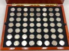 Complete 56 State Quarters Collection Wood Case