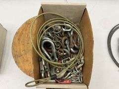 Assorted Lot of Cable, Hooks, Turnbuckles, and Connectors