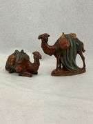 Hand Carved Wooden Camel Figurines - Set of 2