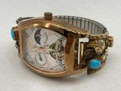 Lucien Piccard Automatic Watch with Turquoise Embellishments