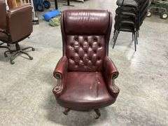Burgundy Leather Executive Office Chair