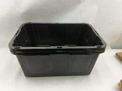Black Storage Tote with Yellow Lid