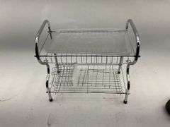 Chrome Dish Drying Rack with Tray