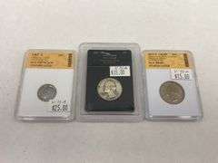 Graded US Coin Collection: Roosevelt Dime & Washington Quarters