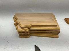 Wooden Montana Shaped Boards with Knives