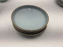 Over and Back 16-Piece Blue Stoneware Dinnerware Set