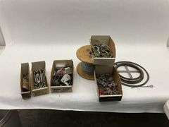 Assorted Lot of Cable, Hooks, Turnbuckles, and Connectors