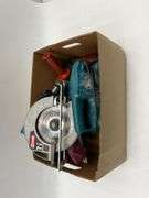 Assorted Power Tool Lot: Ryobi Circular Saw, Makita Belt Sander, and More