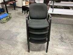 Set of Four Black Office Guest Chairs