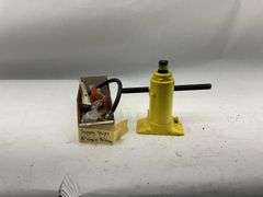 Yellow Hydraulic Bottle Jack with Plumbing Fittings