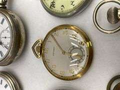 Collection of Ten Assorted Pocket Watches Including Elgin, Westclox and Cortebert