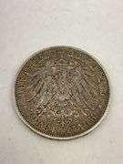 1909 German Empire 3 Mark Silver Coin Baden