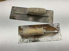 Assorted Plastering and Drywall Tools with Metal Tool Box