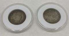 Two Barber Quarter Coins - 1900 & 1915