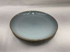 Over and Back 16-Piece Blue Stoneware Dinnerware Set