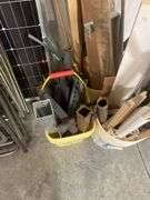 Mixed Lot of Building Materials: Wood, Metal, and Plastic
