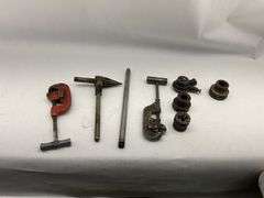 Plumbing Tools Lot - Pipe Cutters, Reamer and Threading Dies