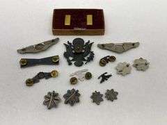 Military Insignia Lot - Sterling and Enlisted Pins