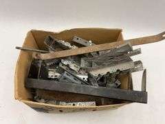 Box of Assorted Metal Brackets and Hardware