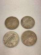 Four Peace Silver Dollars 1923-1924