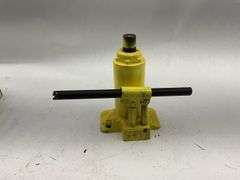 Yellow Hydraulic Bottle Jack with Plumbing Fittings