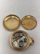 Collection of Four Gold-Filled Pocket Watches with Chain