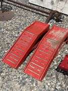 Pair of Red Metal Car Ramps