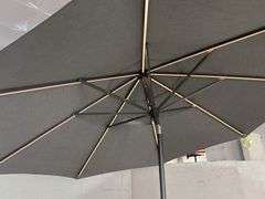 Gray Outdoor Patio Umbrella with Integrated LED Lighting