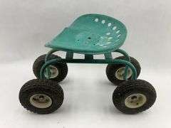Ride-on Lawn Garden Cart Seat with Wheels