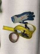 Assorted Lot: Tow Straps, Cables, Rope, Gloves, and More