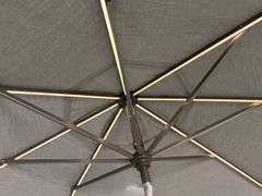 Gray Outdoor Patio Umbrella with Integrated LED Lighting