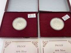 Two 1732-1982 George Washington 90% Silver Commemorative Proof Half Dollars
