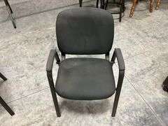 Set of Four Black Office Guest Chairs