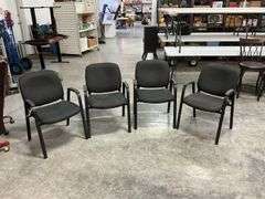 Set of Four Black Office Guest Chairs