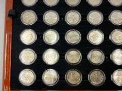 Complete 56 State Quarters Collection Wood Case