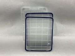 Lot of Five Clear Plastic Storage Totes with Lids