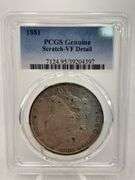 1881 Morgan Silver Dollar PCGS Genuine Scratch-VF Detail