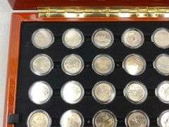 Complete 56 State Quarters Collection Wood Case